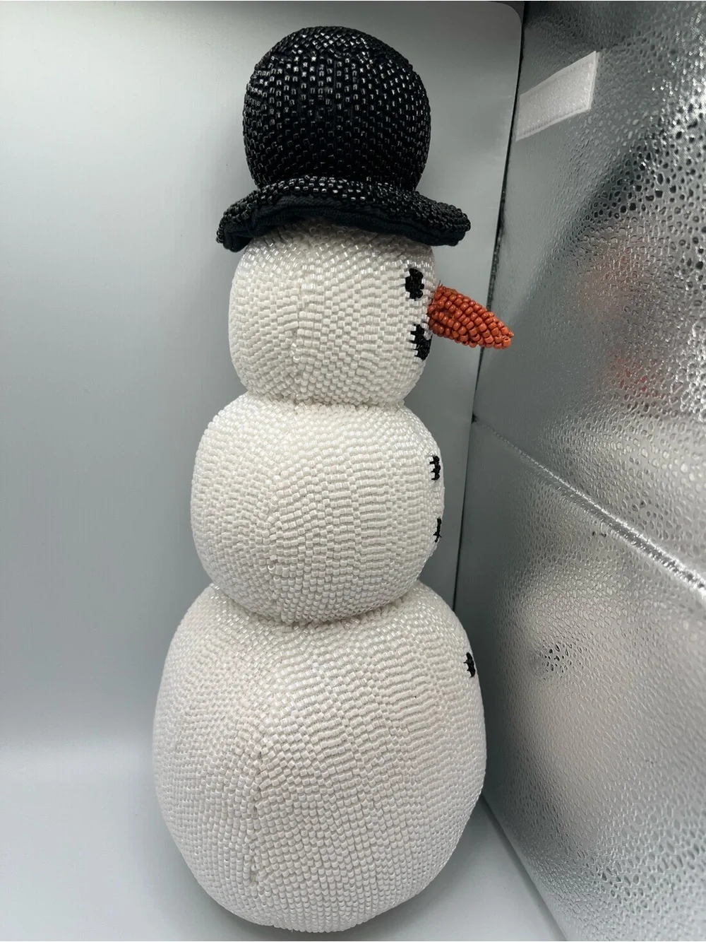John Derian for Target Snowman Standing Beaded Pillow White 2025